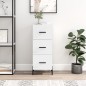 vidaXL Aparador de madera contrachapada blanco brillante 34,5x34x90 cm vidaXL Aparador de madera contrachapada blanco brillante 34,5x34x90 cm
