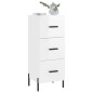 vidaXL Aparador de madera contrachapada blanco brillante 34,5x34x90 cm vidaXL Aparador de madera contrachapada blanco brillante 34,5x34x90 cm