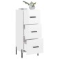 vidaXL Aparador de madera contrachapada blanco brillante 34,5x34x90 cm vidaXL Aparador de madera contrachapada blanco brillante 34,5x34x90 cm