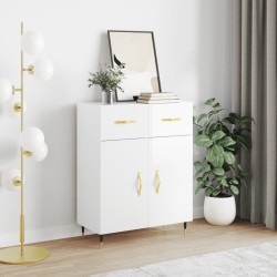 vidaXL Aparador de madera contrachapada blanco brillante 69,5x34x90 cm