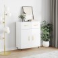 vidaXL Aparador de madera contrachapada blanco brillante 69,5x34x90 cm vidaXL Aparador de madera contrachapada blanco brillante 69,5x34x90 cm
