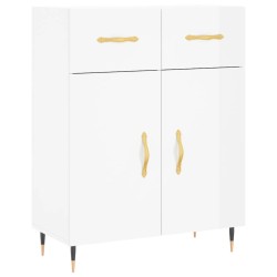 vidaXL Aparador de madera contrachapada blanco brillante 69,5x34x90 cm