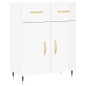 vidaXL Aparador de madera contrachapada blanco brillante 69,5x34x90 cm vidaXL Aparador de madera contrachapada blanco brillante 69,5x34x90 cm