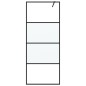 vidaXL Mampara de ducha vidrio ESG semiesmerilado negro 80x195 cm