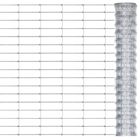 vidaXL Valla de jardín de acero galvanizado plateado 50x0,8 m