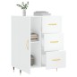 vidaXL Aparador de madera contrachapada blanco brillante 69,5x34x90 cm