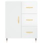 vidaXL Aparador de madera contrachapada blanco brillante 69,5x34x90 cm