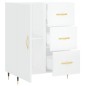 vidaXL Aparador de madera contrachapada blanco brillante 69,5x34x90 cm