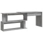 vidaXL Escritorio esquina madera contrachapada gris Sonoma 200x50x76cm vidaXL Escritorio esquina madera contrachapada gris Sonoma 200x50x76cm