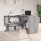 vidaXL Escritorio esquina madera contrachapada gris Sonoma 200x50x76cm vidaXL Escritorio esquina madera contrachapada gris Sonoma 200x50x76cm