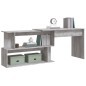 vidaXL Escritorio esquina madera contrachapada gris Sonoma 200x50x76cm vidaXL Escritorio esquina madera contrachapada gris Sonoma 200x50x76cm