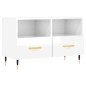 vidaXL Mueble de TV madera contrachapada blanco brillo 80x36x50 cm