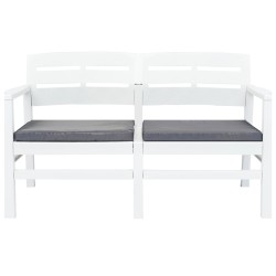 vidaXL Juego de muebles de jardín 4 piezas plástico blanco