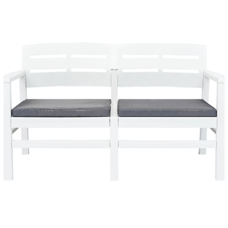 vidaXL Juego de muebles de jardín 4 piezas plástico blanco