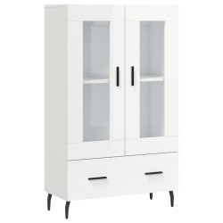 vidaXL Aparador alto madera de ingeniería blanco brillo 69,5x31x115 cm