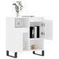 vidaXL Aparador de madera contrachapada blanco brillante 60x35x70 cm