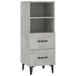 vidaXL Aparador de madera contrachapada gris hormigón 34,5x34x90 cm