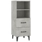 vidaXL Aparador de madera contrachapada gris hormigón 34,5x34x90 cm