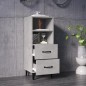 vidaXL Aparador de madera contrachapada gris hormigón 34,5x34x90 cm