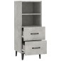 vidaXL Aparador de madera contrachapada gris hormigón 34,5x34x90 cm