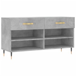 vidaXL Banco zapatero madera de ingeniería gris hormigón 102x35x55 cm