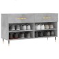 vidaXL Banco zapatero madera de ingeniería gris hormigón 102x35x55 cm vidaXL Banco zapatero madera de ingeniería gris hormigón 102x35x55 cm