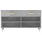 vidaXL Banco zapatero madera de ingeniería gris hormigón 102x35x55 cm vidaXL Banco zapatero madera de ingeniería gris hormigón 102x35x55 cm