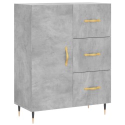 vidaXL Aparador de madera de ingeniería gris hormigón 69,5x34x90 cm