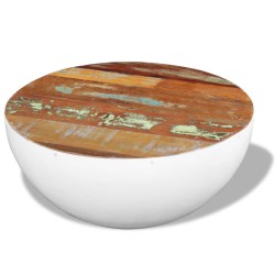 vidaXL Mesa de centro madera reciclada en forma de cuenco 60x60x30 cm