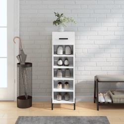 vidaXL Mueble zapatero madera contrachapada blanco brillo 30x35x105 cm