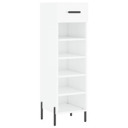 vidaXL Mueble zapatero madera contrachapada blanco brillo 30x35x105 cm