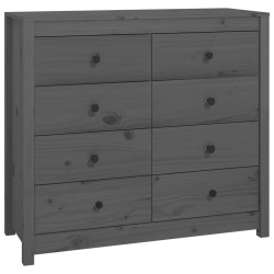 vidaXL Armario auxiliar de madera maciza de pino gris 100x40x90 cm