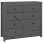 vidaXL Armario auxiliar de madera maciza de pino gris 100x40x90 cm