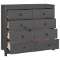 vidaXL Armario auxiliar de madera maciza de pino gris 100x40x90 cm