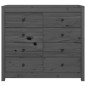 vidaXL Armario auxiliar de madera maciza de pino gris 100x40x90 cm
