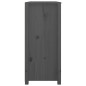 vidaXL Armario auxiliar de madera maciza de pino gris 100x40x90 cm