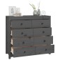 vidaXL Armario auxiliar de madera maciza de pino gris 100x40x90 cm