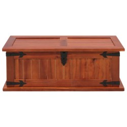 vidaXL Baúl de almacenamiento de madera maciza de acacia 60x25x22 cm