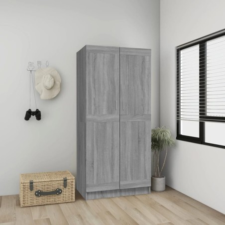 vidaXL Armario de madera contrachapada gris Sonoma 82,5x51,5x180 cm