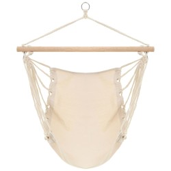 vidaXL Columpio/Hamaca grande de tela blanco crema  
