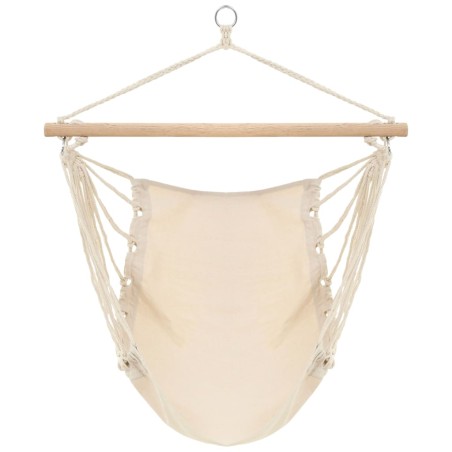 vidaXL Columpio/Hamaca grande de tela blanco crema  