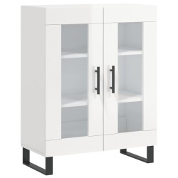 vidaXL Aparador de madera contrachapada blanco brillante 69,5x34x90 cm