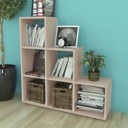 vidaXL Estantería librería en forma de escalera 107 cm blanca