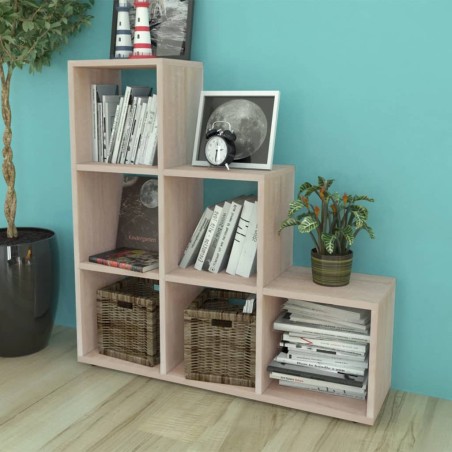 vidaXL Estantería librería en forma de escalera 107 cm blanca