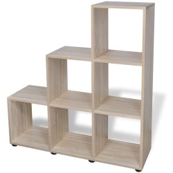 vidaXL Estantería librería en forma de escalera 107 cm blanca
