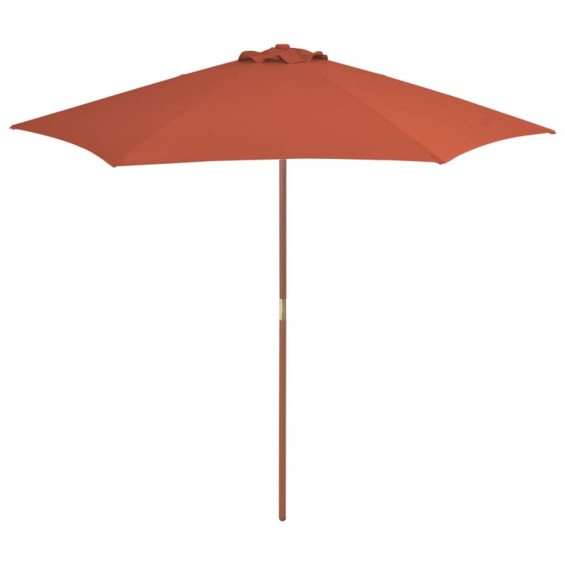 vidaXL Sombrilla de jardín con palo de madera 270 cm terracota vidaXL Sombrilla de jardín con palo de madera 270 cm terracota