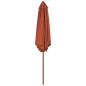 vidaXL Sombrilla de jardín con palo de madera 270 cm terracota vidaXL Sombrilla de jardín con palo de madera 270 cm terracota