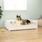 vidaXL Cama para perros madera maciza de pino blanco 95,5x65,5x28 cm vidaXL Cama para perros madera maciza de pino blanco 95,5x65,5x28 cm