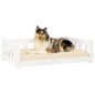 vidaXL Cama para perros madera maciza de pino blanco 95,5x65,5x28 cm vidaXL Cama para perros madera maciza de pino blanco 95,5x65,5x28 cm