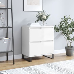 vidaXL Aparador de madera contrachapada blanco brillante 60x35x70 cm